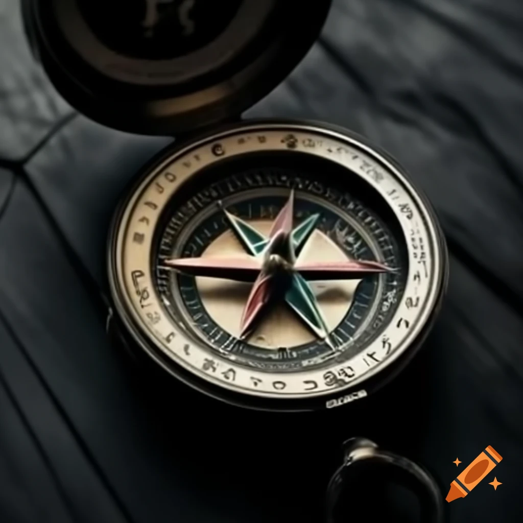 Marine compass design for tattoo art