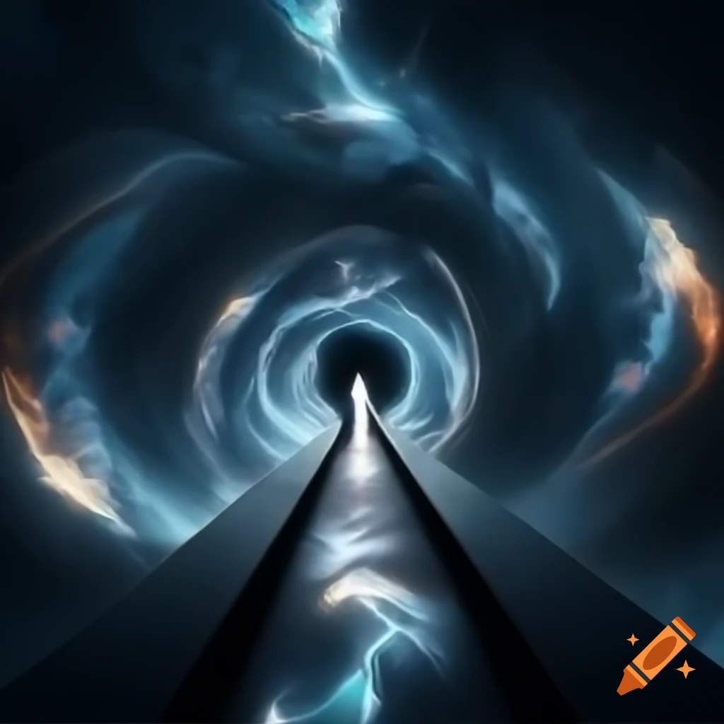 Kaleidoscope of moments and possibilities with doors suggesting alternate realities