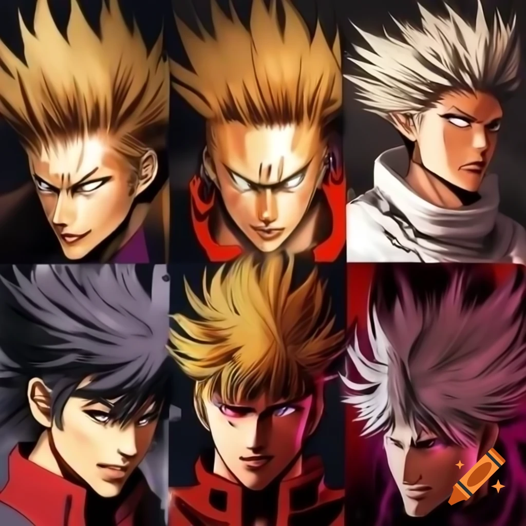 New anime character portrait blending Vash the Stampede and Archer designs