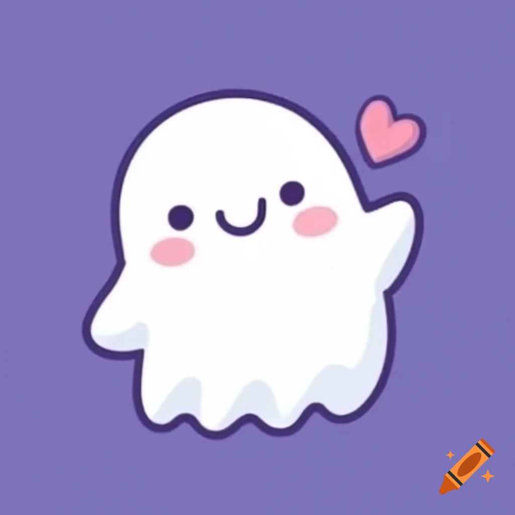 Cute happy ghost illustration