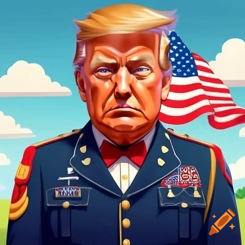 Illustration of trump styled as a communist poster on craiyon
