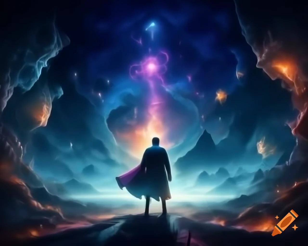 Surreal and abstract scene
