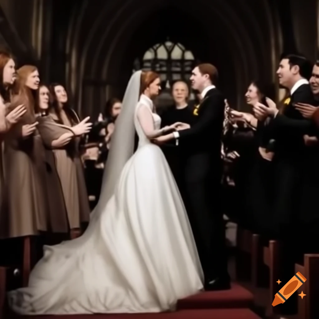 Wedding scene of Hermione and Ron Weasley