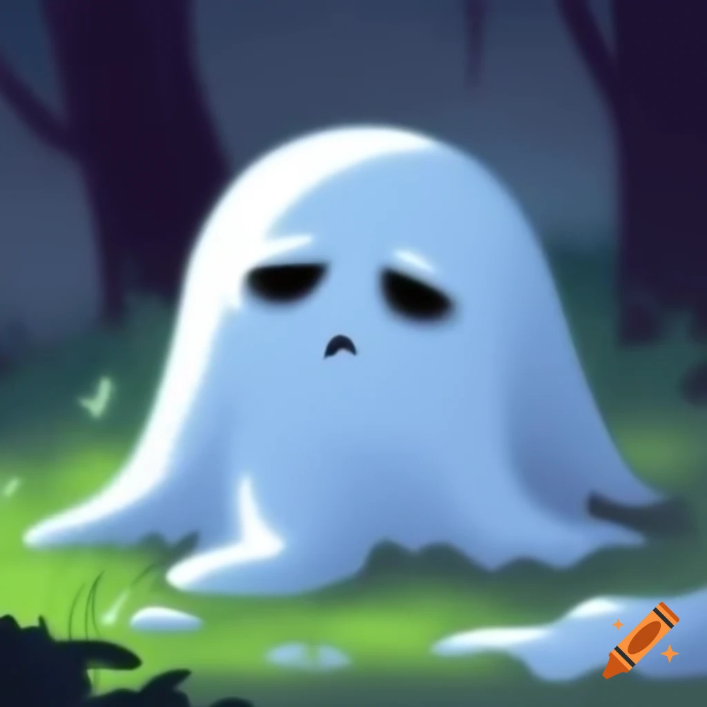 Curmudgeonly ghost character illustration