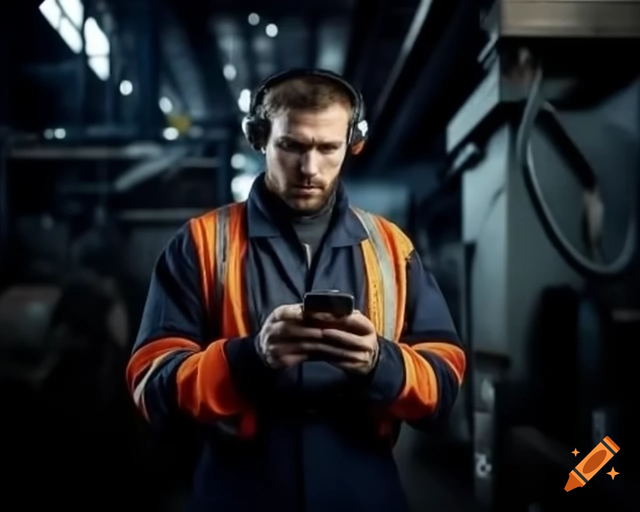 Industrial worker using Athesi rugged smartphone