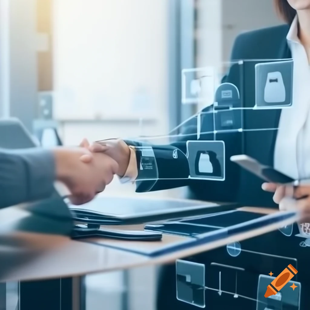 Modern business work environment showcasing AI management tools