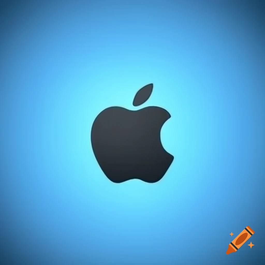 iPhone wallpaper design featuring light blue background and dark grey Apple logo