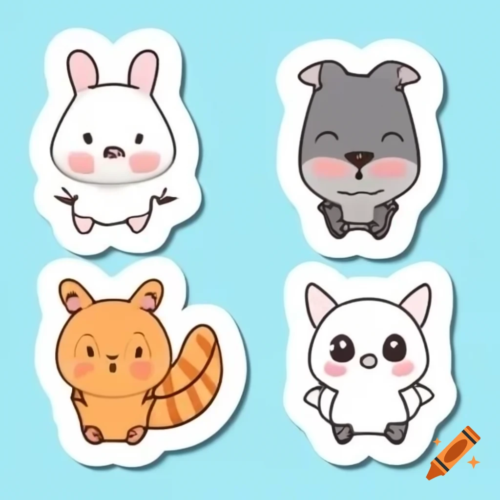 Stickers featuring cute animals