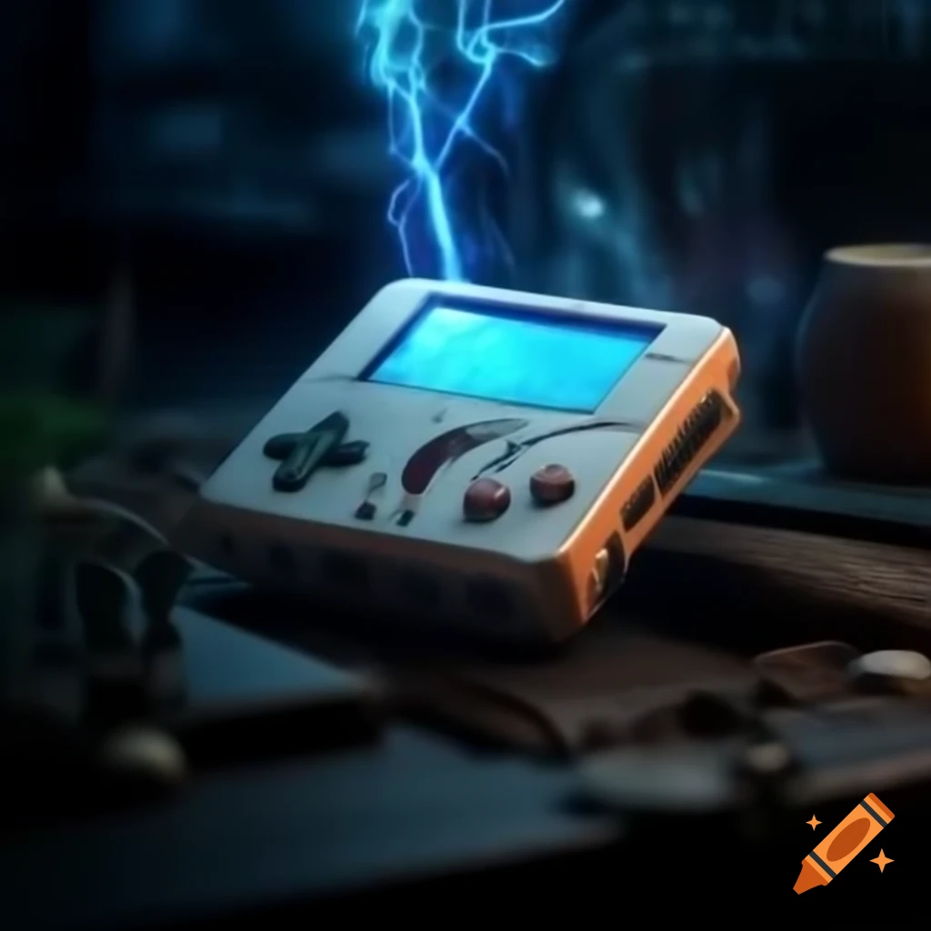 Urban fantasy handheld console powered by magic energy