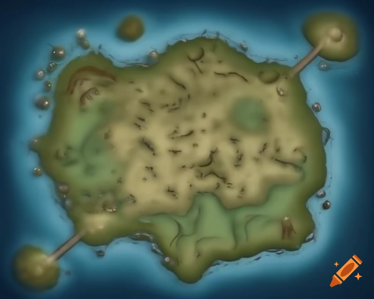 Atlas world fantasy map illustration