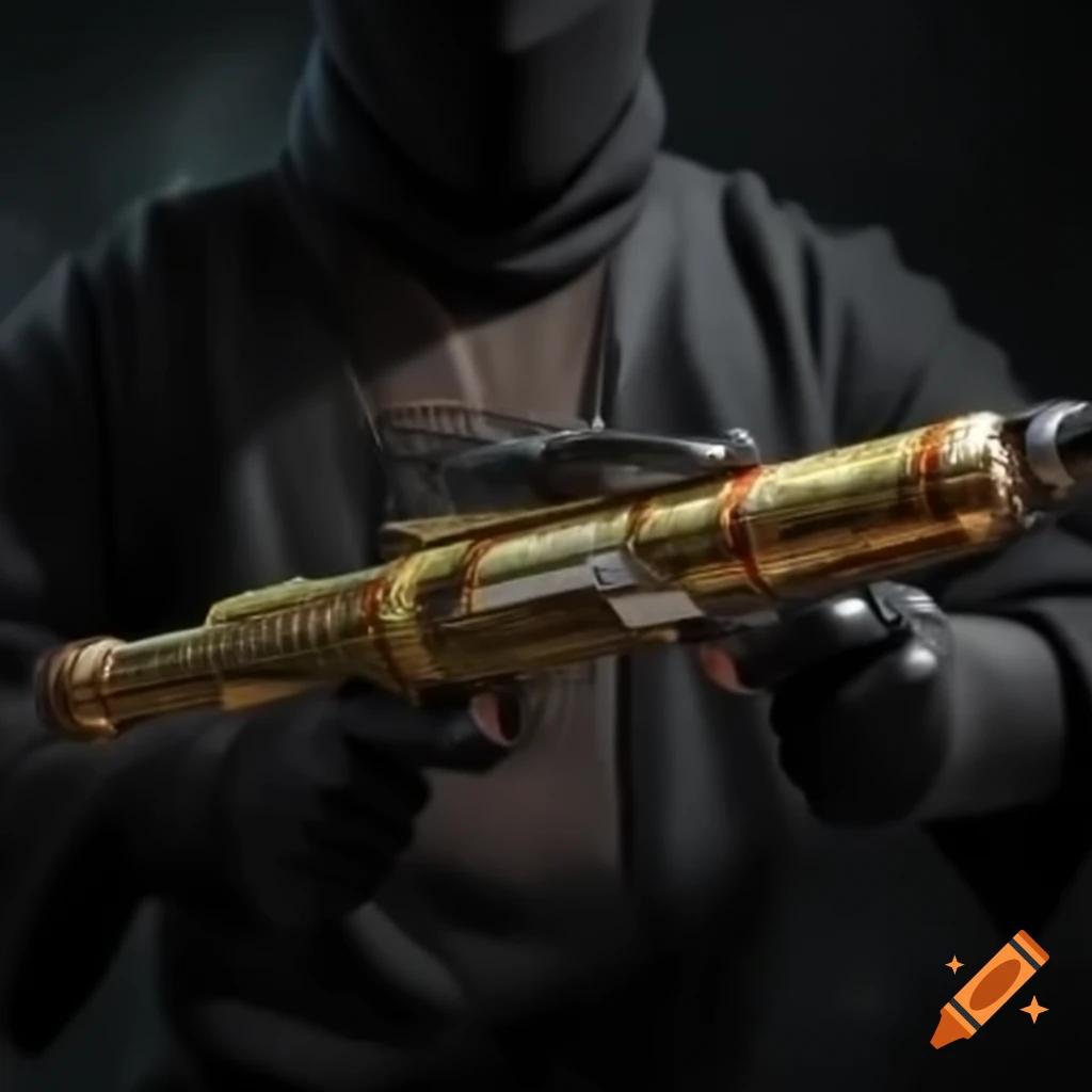 Ninja with multi-barrel dart gun