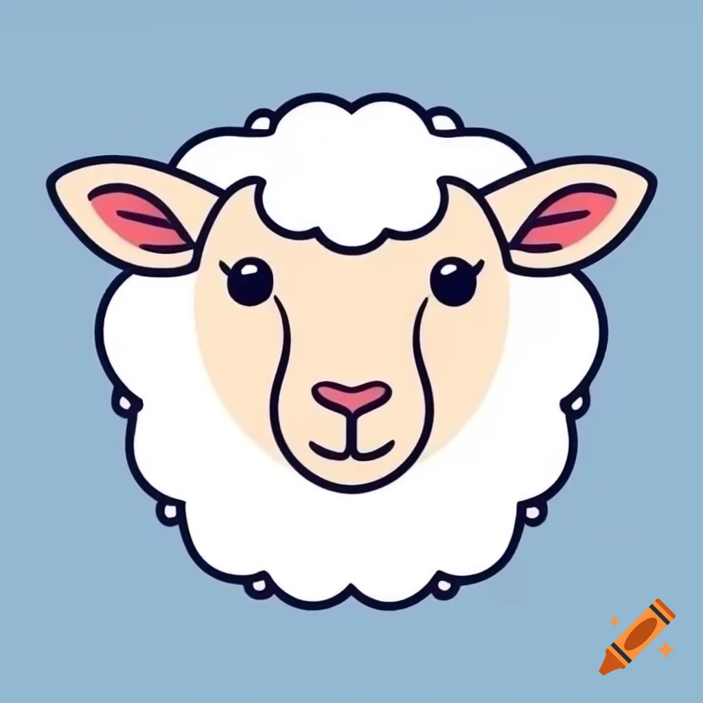 Side view outlines of sheep heads