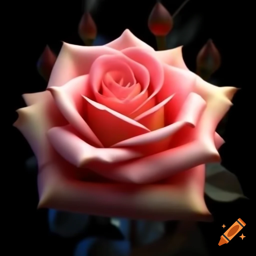 3D pink flower