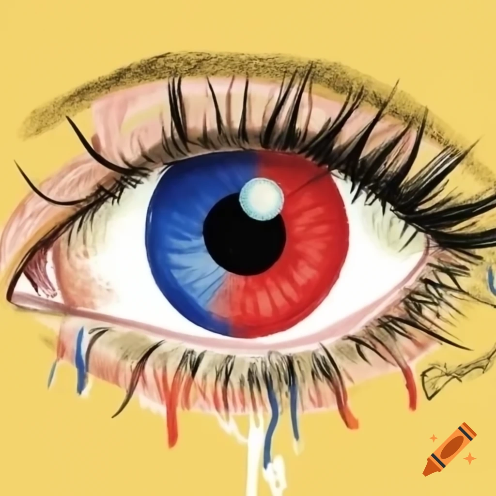 Artistic depiction of a large human eye surrounded by elements of Philippine culture