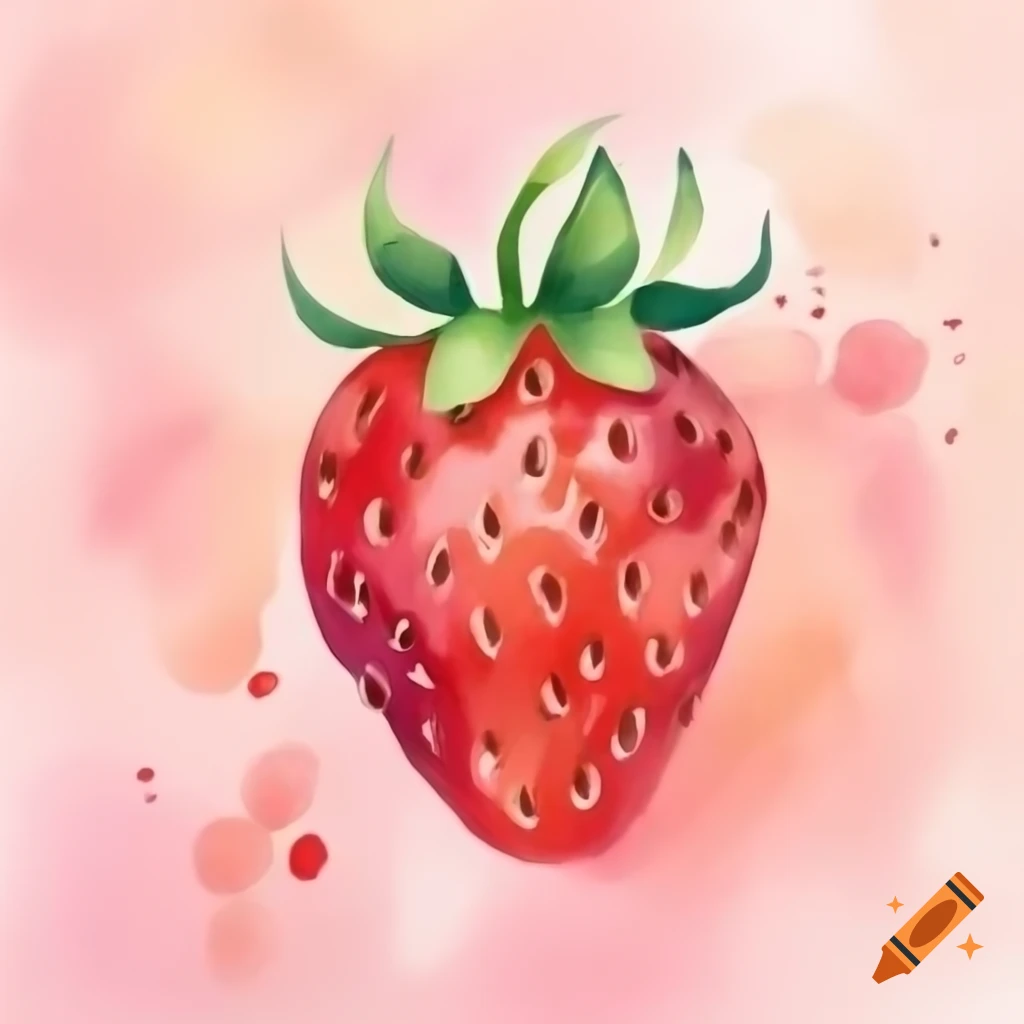 Watercolor painting of a strawberry