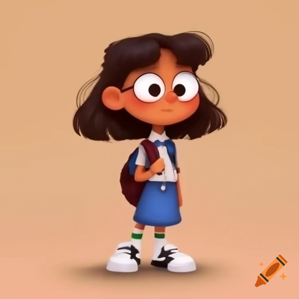 Cartoon art of Italian female student