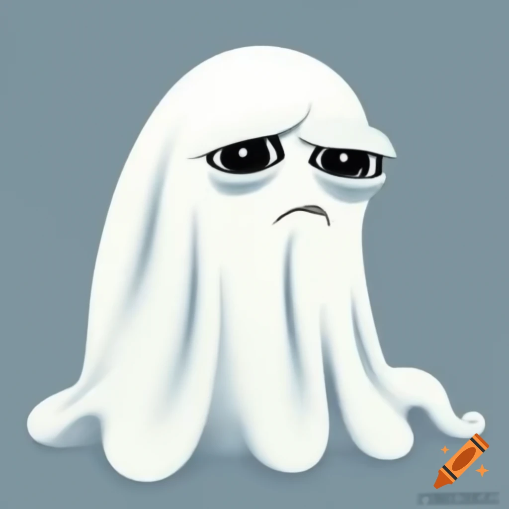 Curmudgeonly ghost character illustration