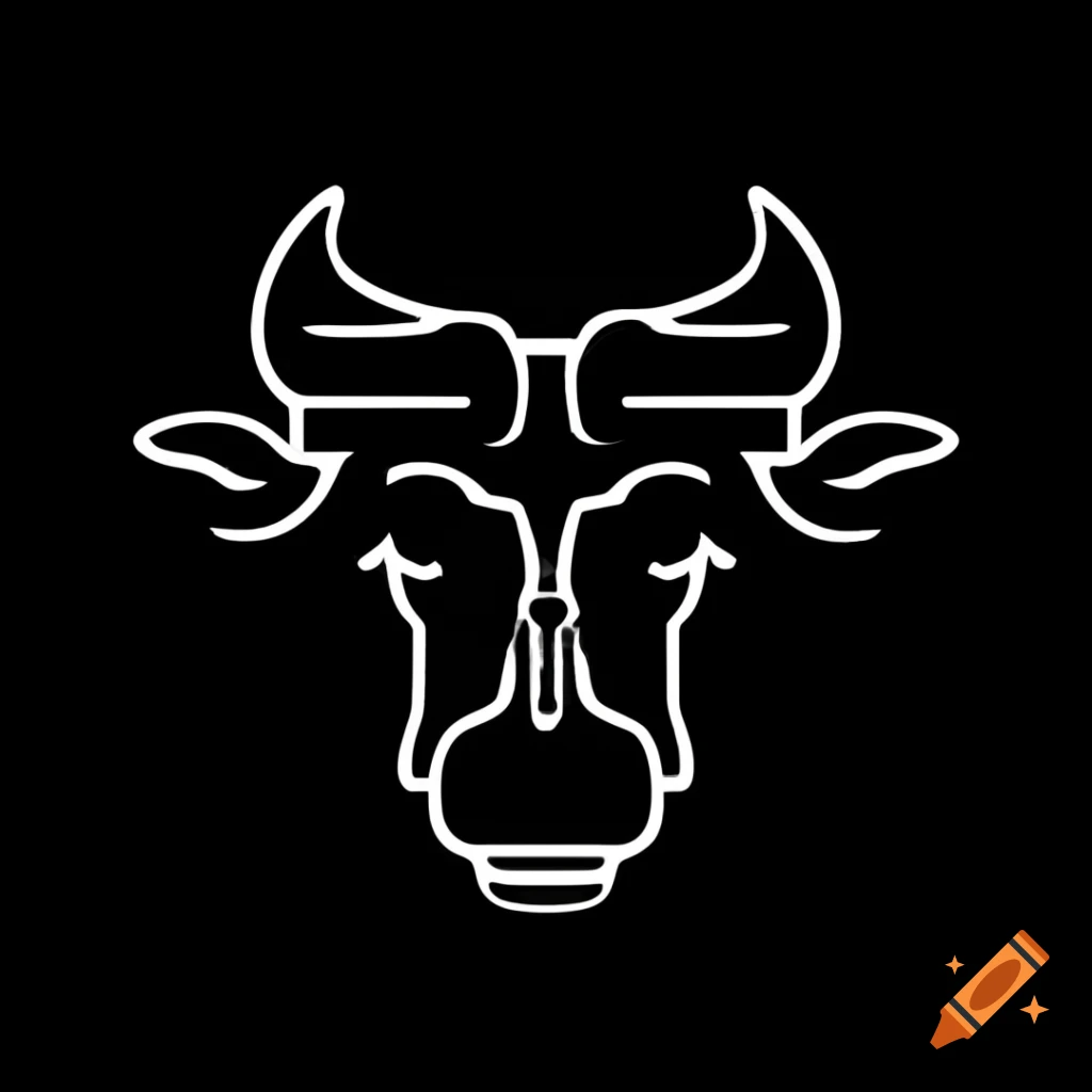 Simple and modern design of a bull's head