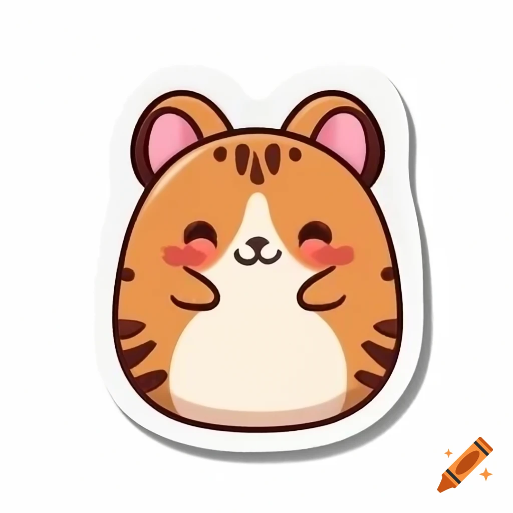 Cute animal sticker design