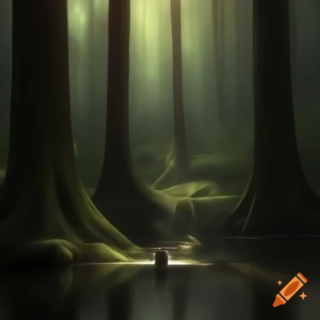 Serene forest grove creating a tranquil atmosphere