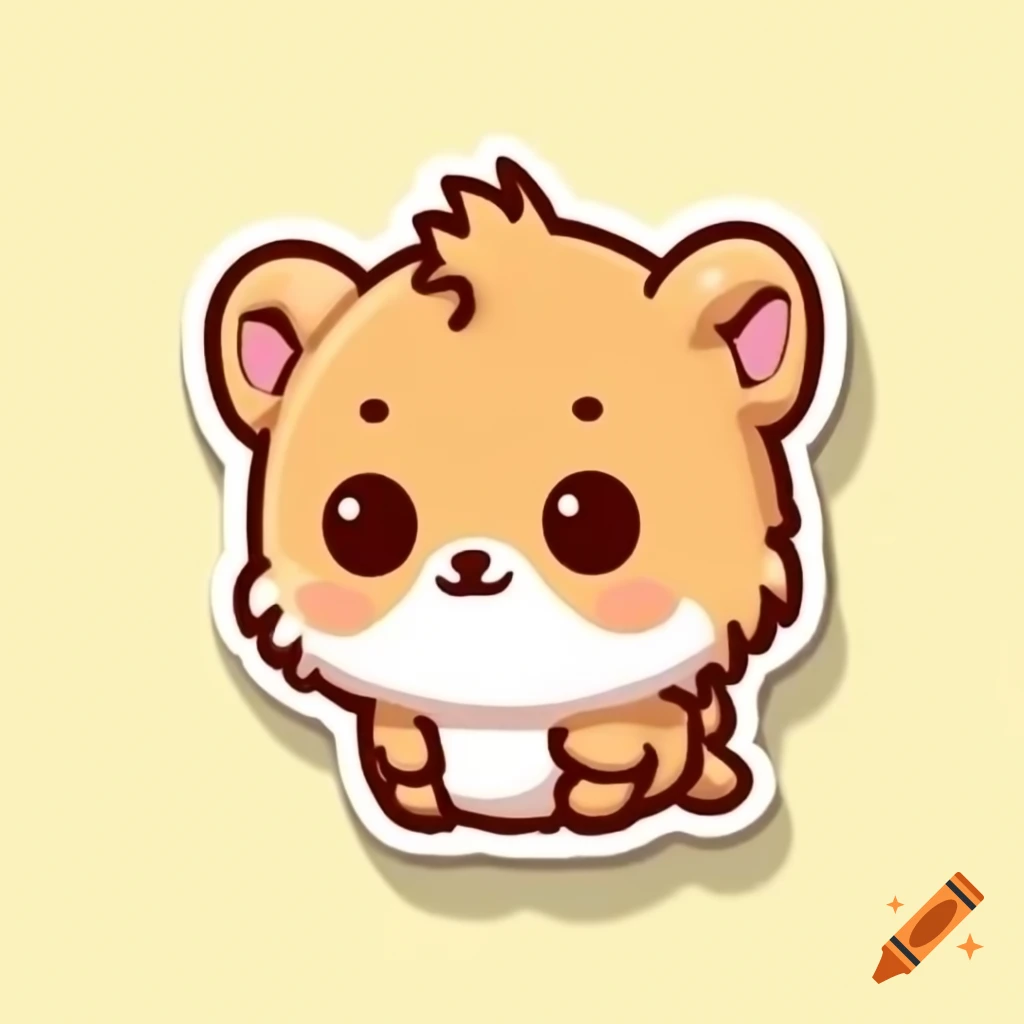 Cute animal sticker design