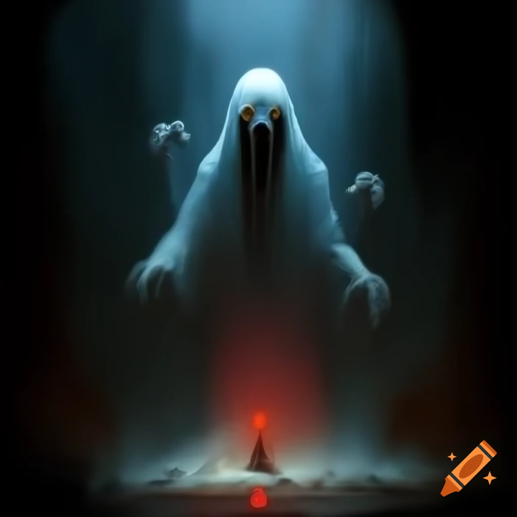 Ghostly skeletal figure known as Necroth with ashen gray skin and tall stature