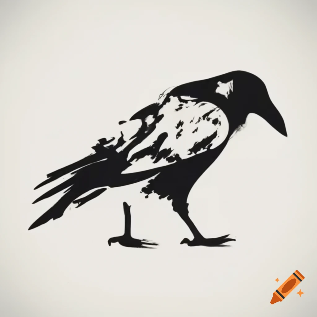 Raven artwork in Banksy style inspired by Edgar Allan Poe