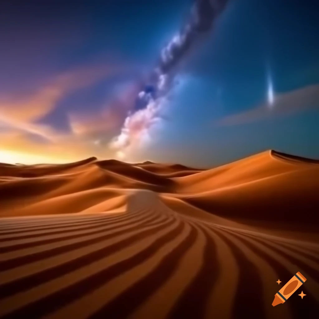 Deserted road at sunset with footprints suggesting a distant destination