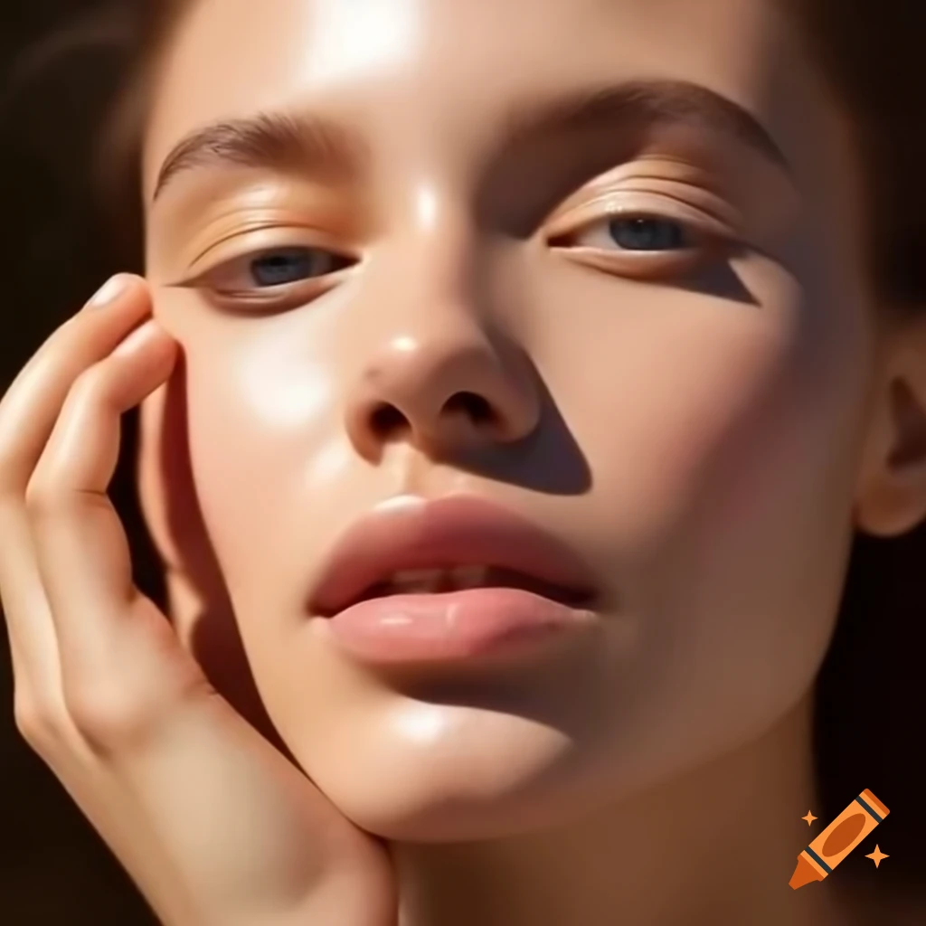 Close-up of hand touching face with soft natural lighting