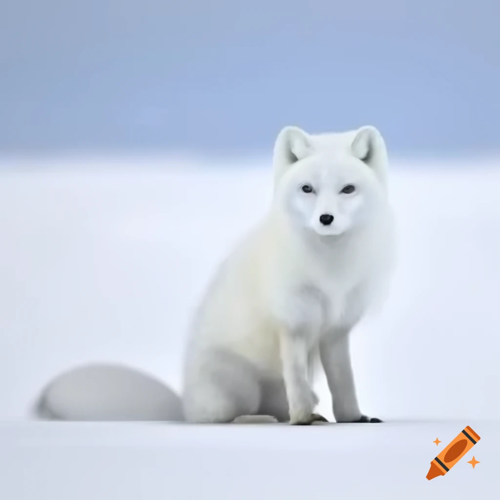 Arctic fox in snowy plains