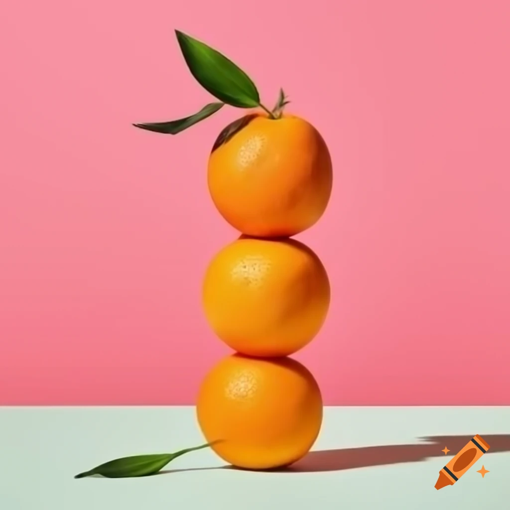 Citrus fruits in vibrant holi colors on a white background on craiyon