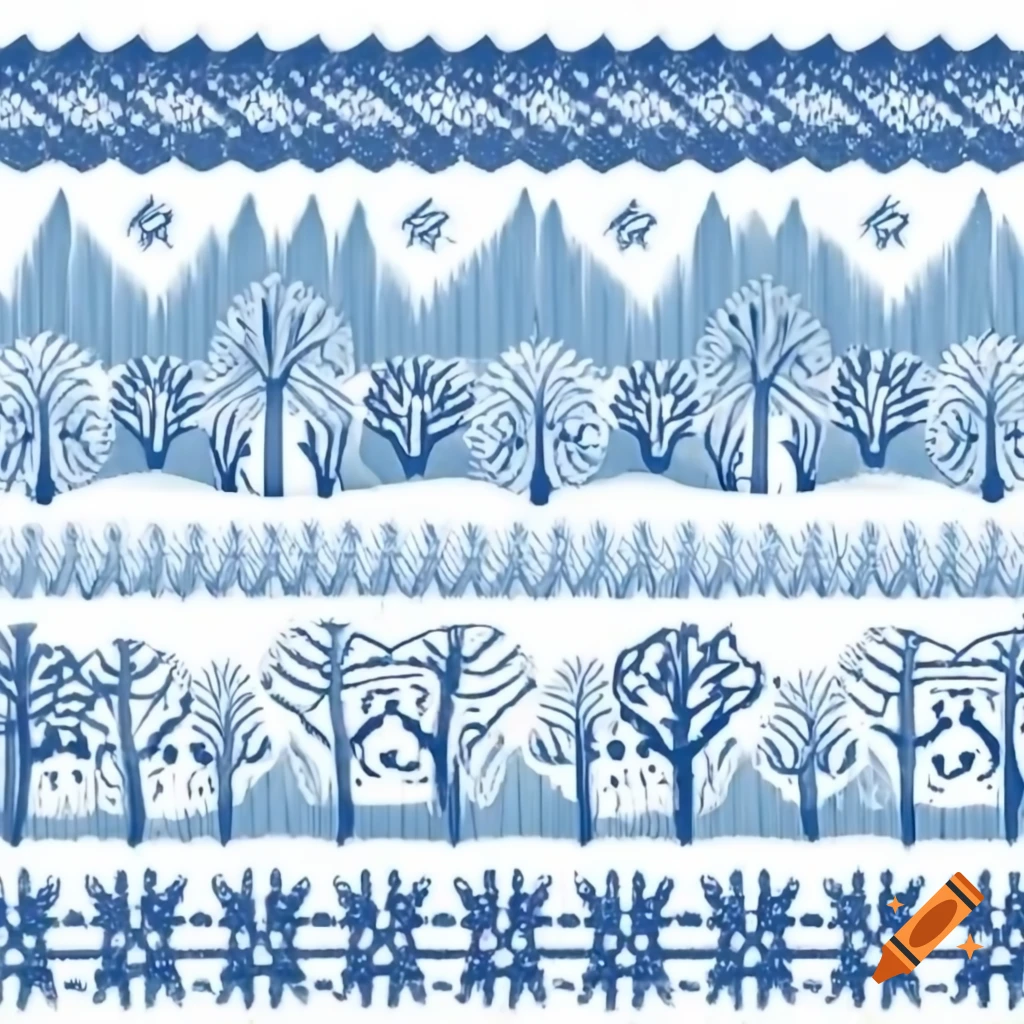 Decorative winter-themed border design