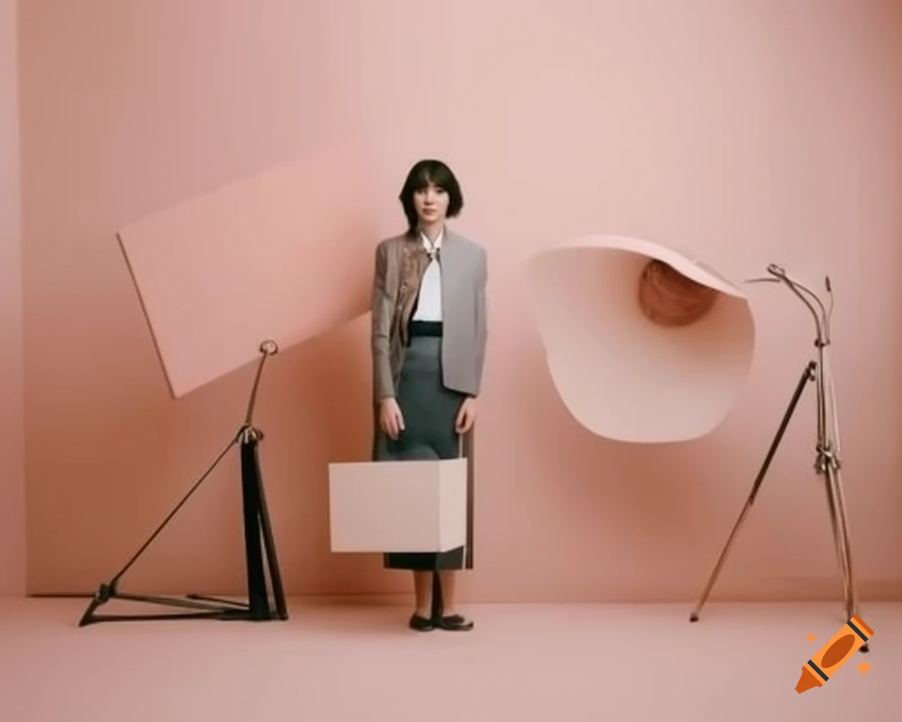 Surreal minimalist fashion collage photography