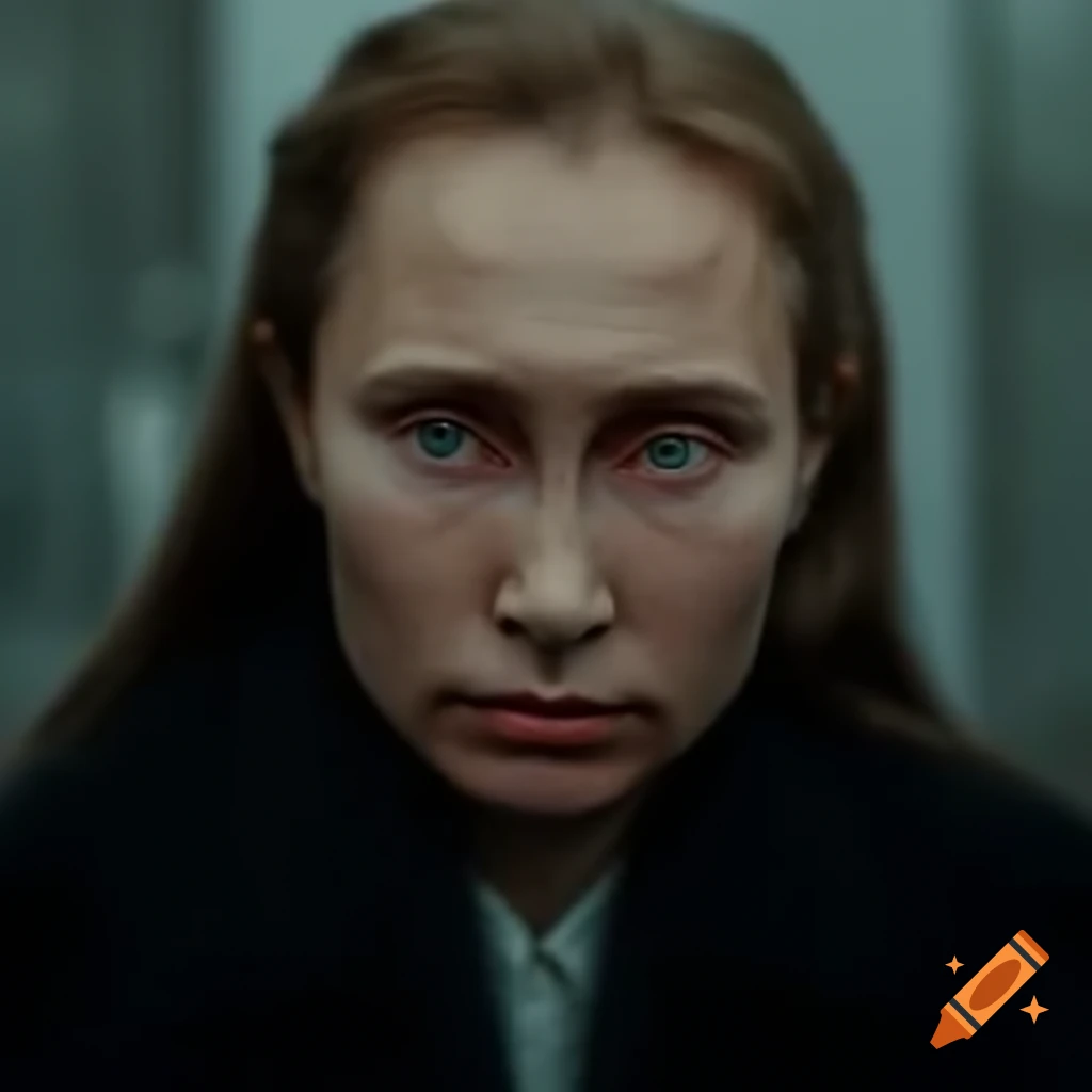 Caricature of Vladimir Putin depicted as a woman