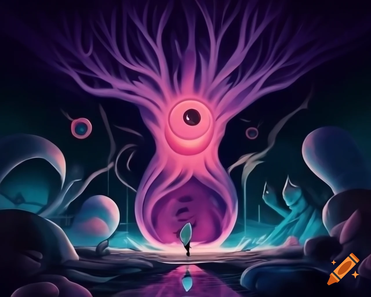 Surreal fantasy illustration in unique style by Greg Rutkowski