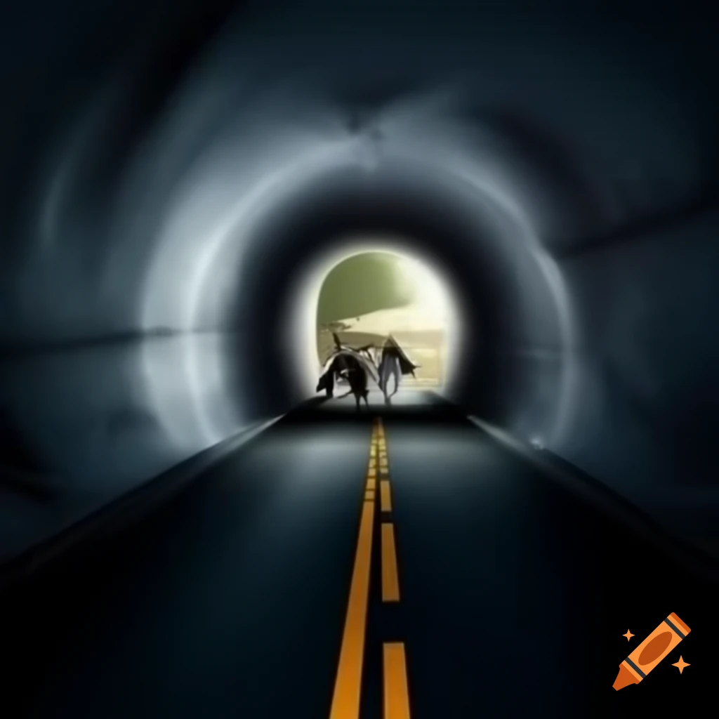Vast cosmic tunnel with a sense of time suspension
