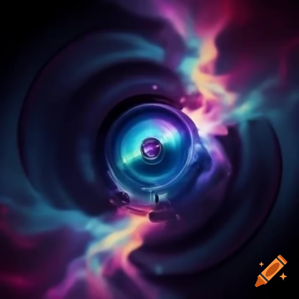 Optical encoder rotating disk with light beams on craiyon