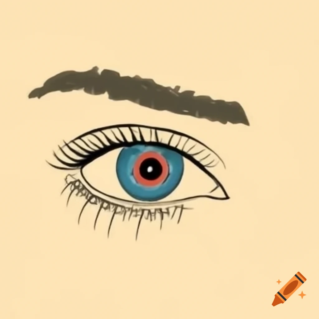 Drawing of large eyes symbolizing Filipino identity and culture with elements like jeepney and sampaguita