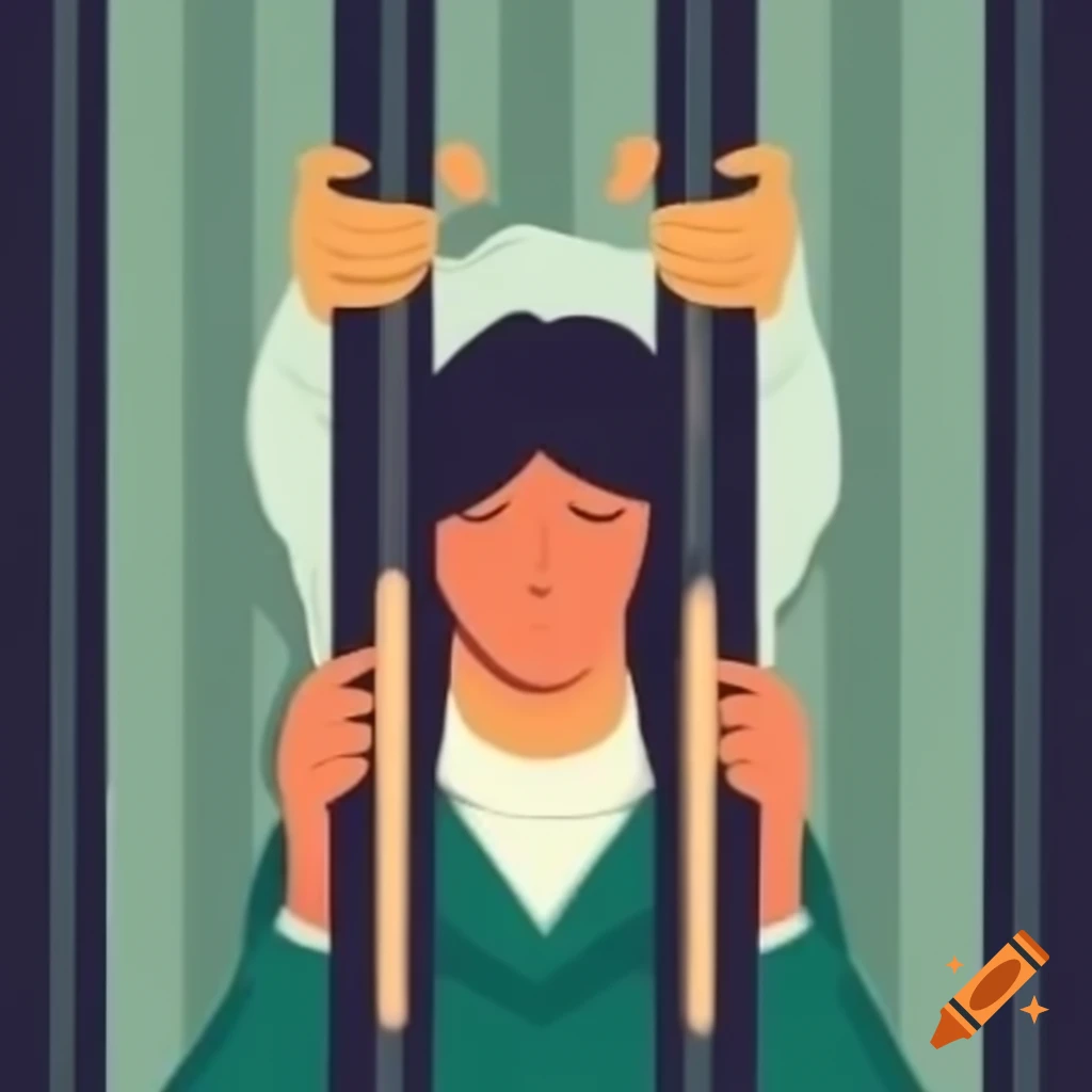 Drawing representing human rights and equality for people in prisons, emphasizing health