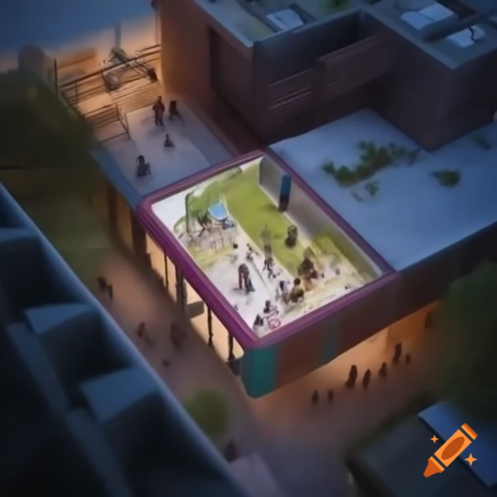 Vibrant community living scene in urban environment with people