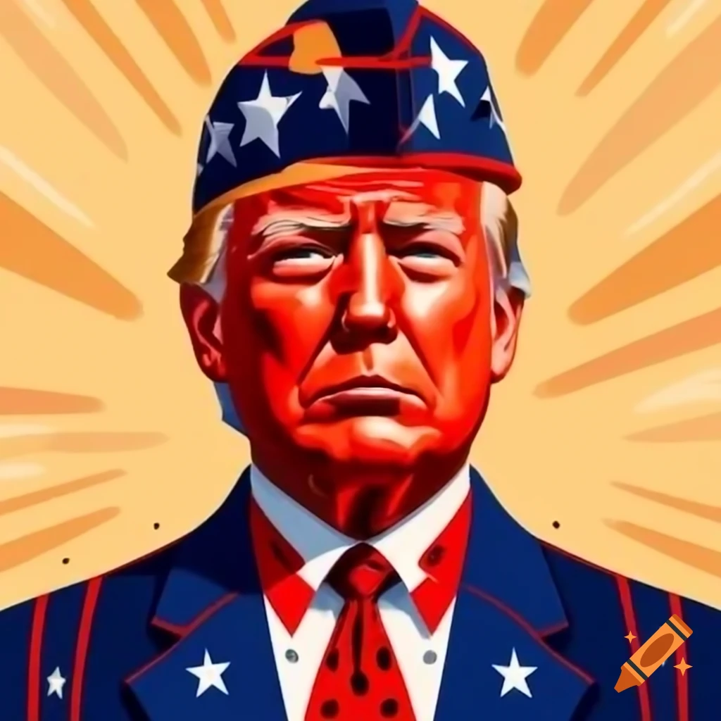 Painting of Donald Trump depicted as a Confederate army general