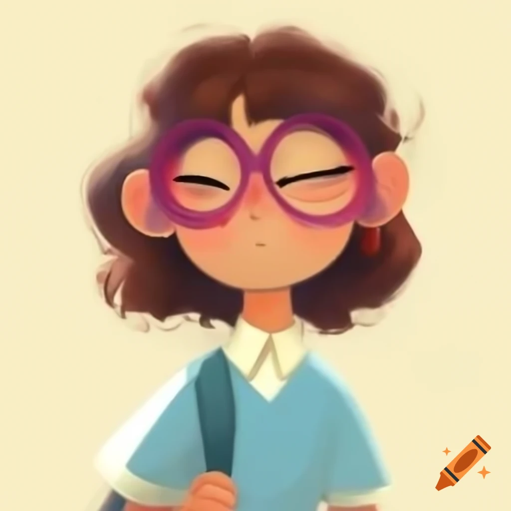 Cartoon art of Italian female student