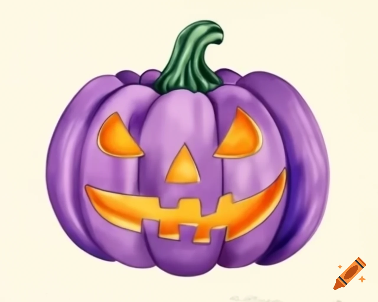 watercolor-halloween-pumpkin-in-purple-tan-and-gold-storybook-style