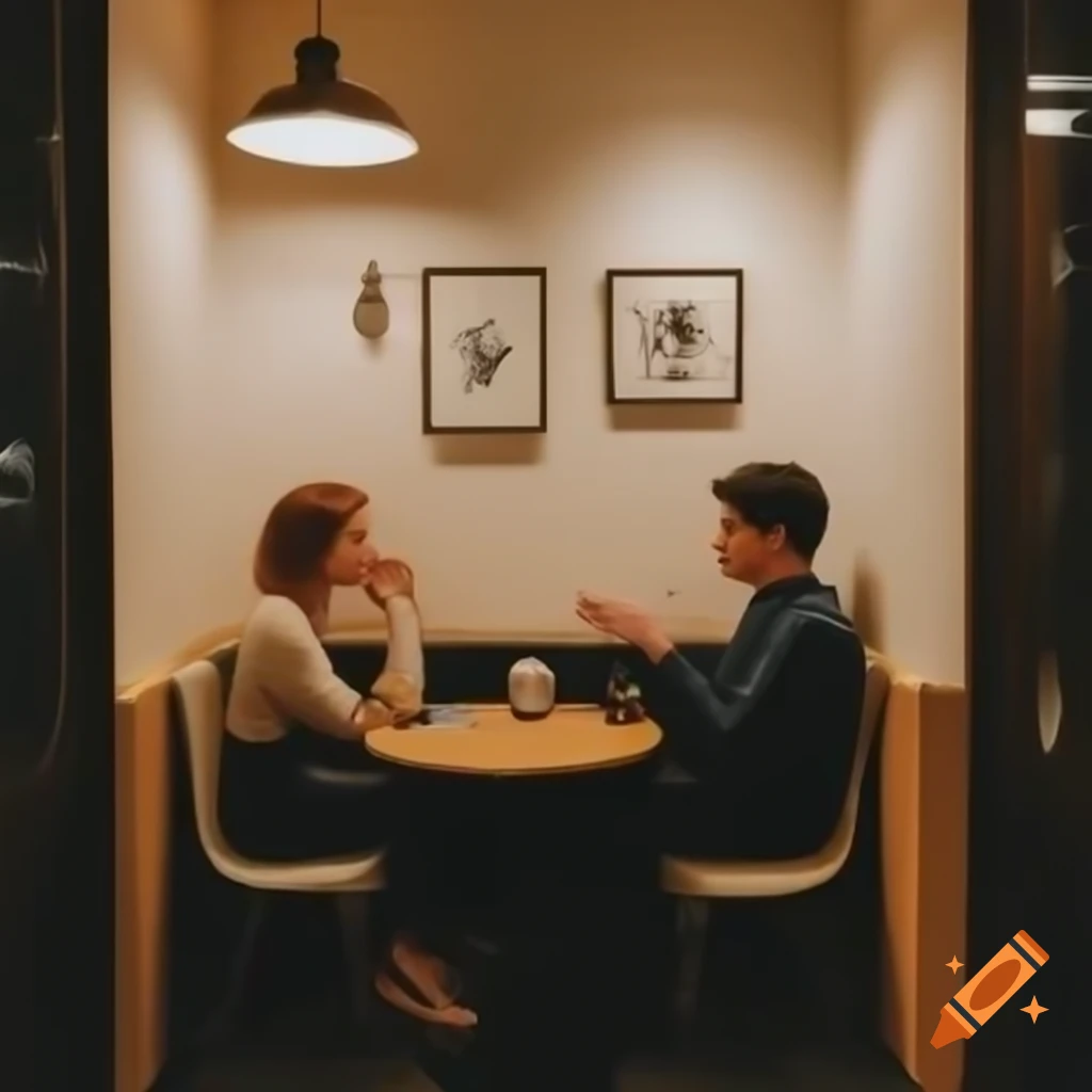 Cafe interior with small round table and comfortable chairs