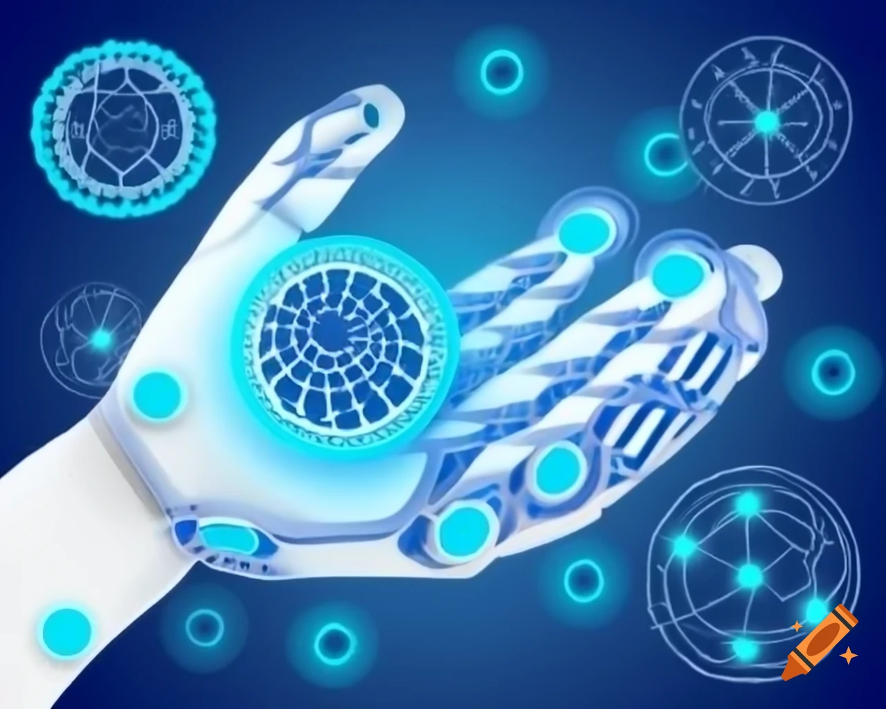 Hand representing artificial intelligence on Craiyon