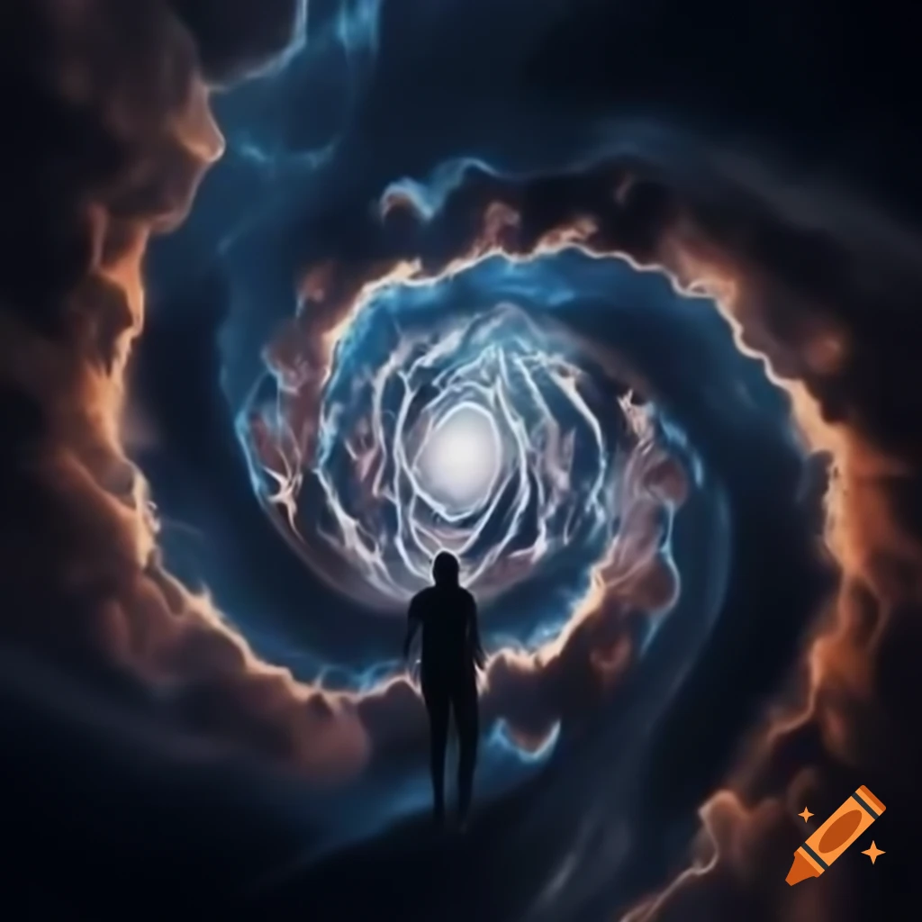 Kaleidoscope of moments and possibilities with doors suggesting alternate realities