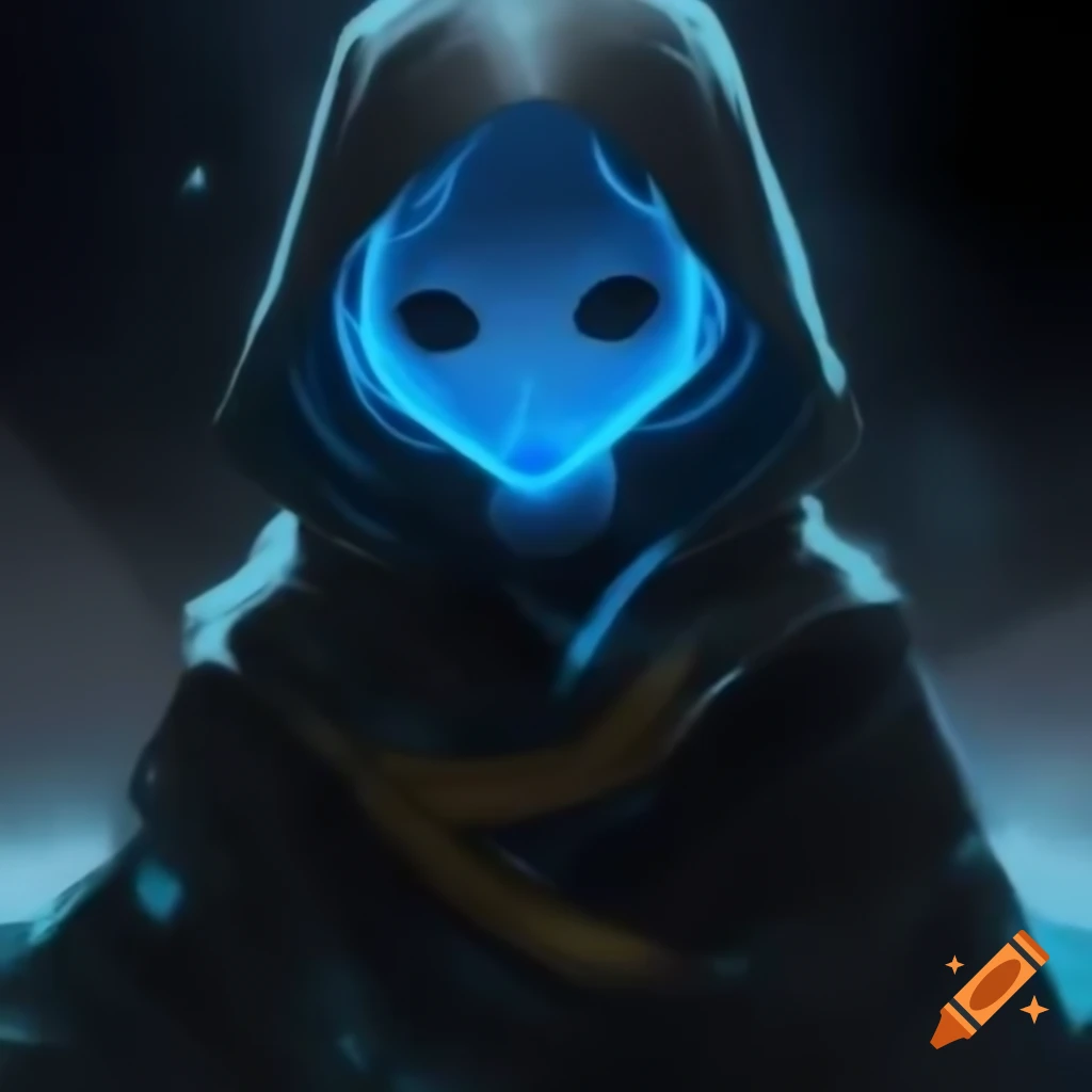 Plasmoid character Xar Vox with humanoid shape, deep blue and silver streaks