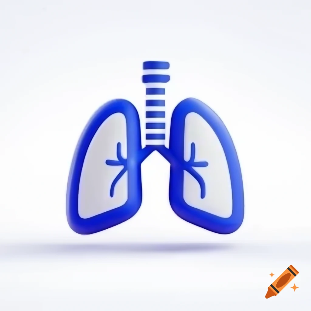 Modern 3D respiratory logo on white background