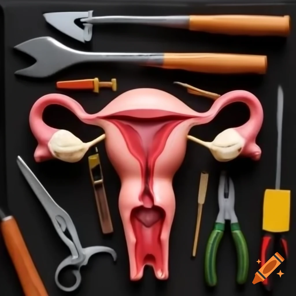 Uterus representation created using hand tools and a toolbox