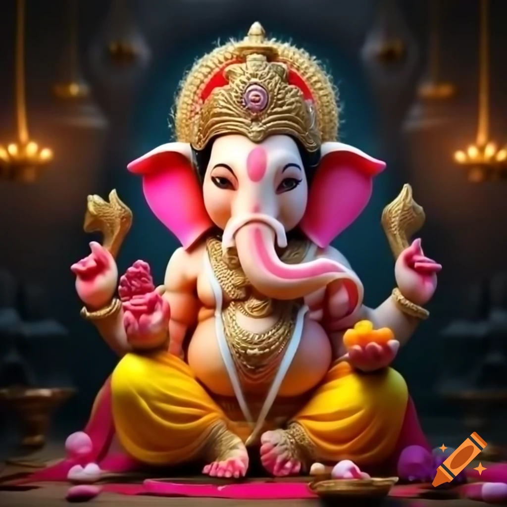 Celebration of Ganesh Chaturthi with vibrant decorations and festivities